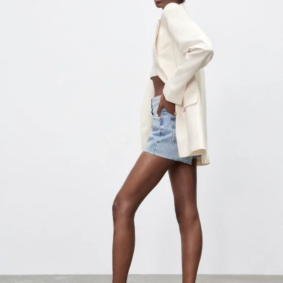 Zara Blazer Ivory Double Breasted - Picture 2 of 12